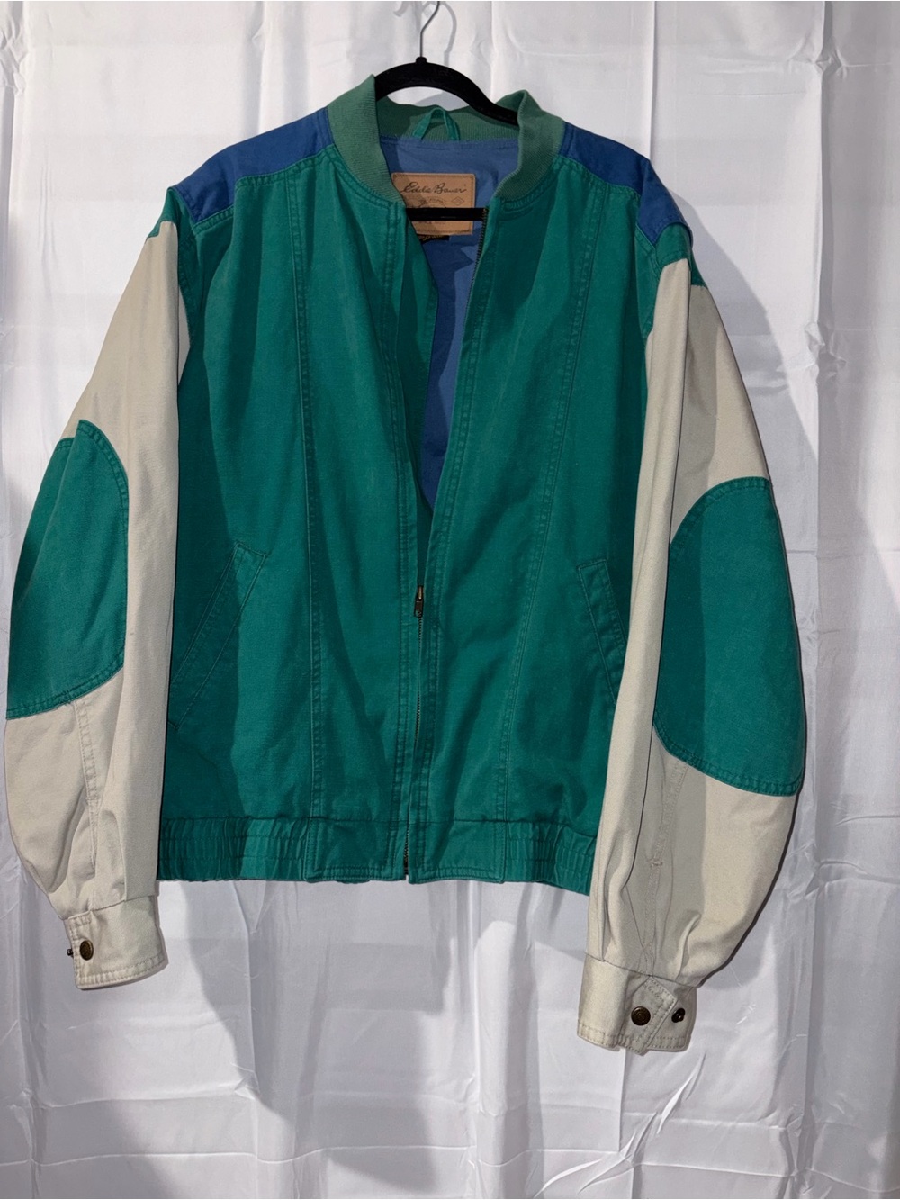 Eddie Bauer Green & Blue Color Block Vintage Jacket